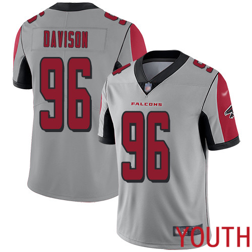 Atlanta Falcons Limited Silver Youth Tyeler Davison Jersey NFL Football #96 Inverted Legend->youth nfl jersey->Youth Jersey